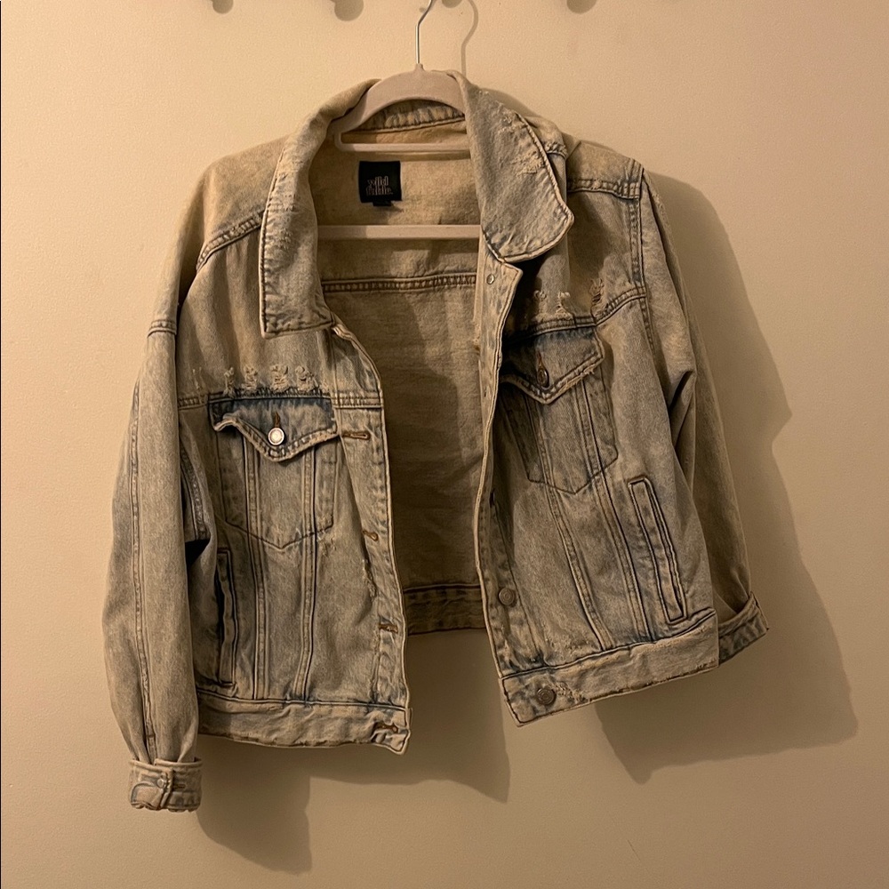 Wild Fable Distressed Light Blue Denim Jacket